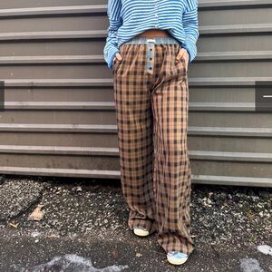 Mimosa Plaid Boxer Pants Sz M
